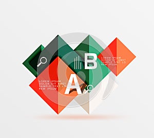 Modern flying square infographic