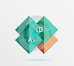 Modern flying square infographic