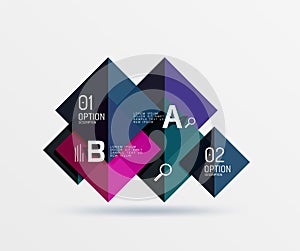 Modern flying square infographic