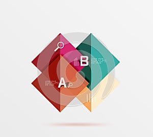 Modern flying square infographic