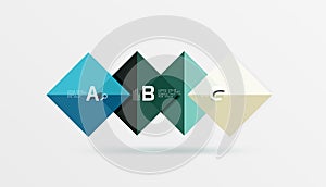 Modern flying square infographic