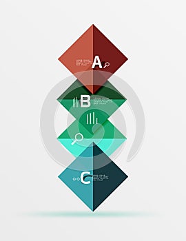 Modern flying square infographic