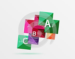 Modern flying square infographic