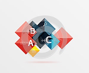 Modern flying square infographic