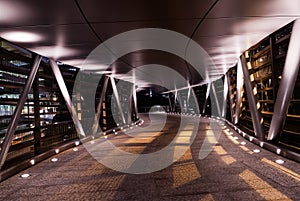 Modern flyover in the night with shadow