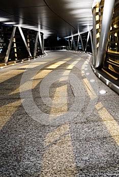 Modern flyover in the night with shadow