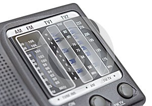 Modern FM, AM radio dials and tuner