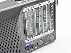 Modern FM, AM radio dials and tuner