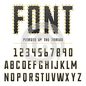 Modern font made by threats, typeface for original design