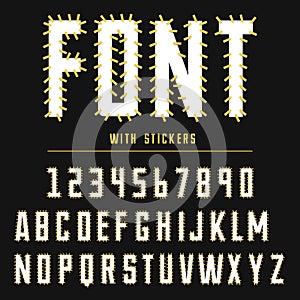 Modern font made by threats, typeface for original design