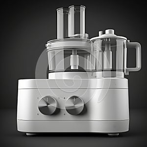 Modern Food Processor In White With Brushed Aluminum Accents