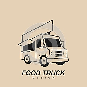 Modern food truck vehicle for fast food  illustration design