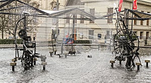 Modern fountain at Basel in Switzerland