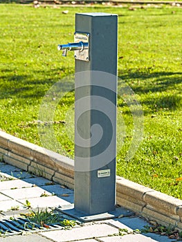 Modern fountain in a park