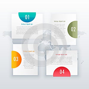 modern four steps white infograph layout design for business diagrams workflow