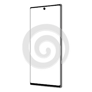 Modern frameless cellphone mockup with perspective side view