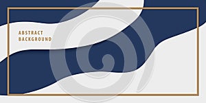 Modern freeform abstract paper cut layer background banner navy