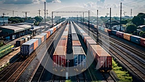 modern freight train with reflective metallic surfaces