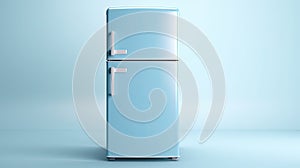 modern fridge isolated on light background