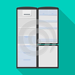Modern fridge vector icon.Flat vector icon isolated on white background modern fridge.