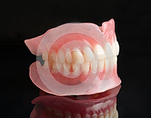 Full denture dentures on black