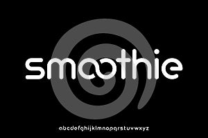 Modern fun rounded sans serif alphabet display font vector. Smoothie typeface illustration