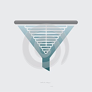 Modern Funnel Icon for Data Filtering and Conversion