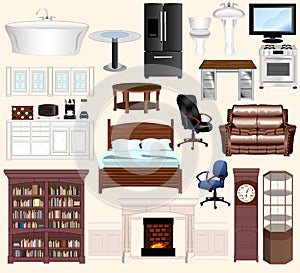 Modern Furniture Vector Kit - For print, web, apps, games, media