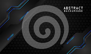 Modern furutistic dark blue geometry cyber background design