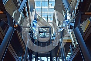 The modern and futuristic architecture of the European Parliament in Strasbourg in Alsace, France