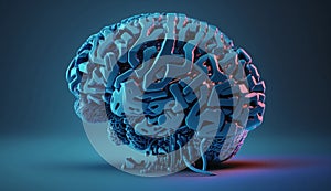 Modern futuristic artificial intelligence robotic metal brain
