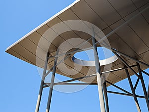 Modern futuristic design metal pergola arbor