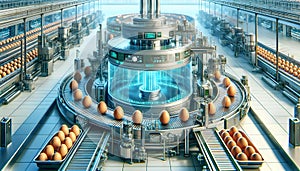 Modern-Futuristic-Poultry-Farm-Automation-Efficient-Robotic-Technology, egg processing