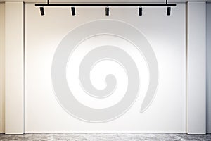 Modern gallery with empty wall