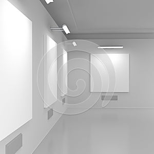 Modern gallery hall. Presentation