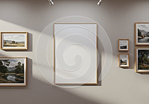 Gallery Wall Mockup with Blank Frames