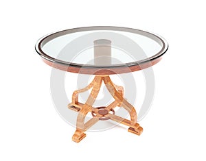 Modern galss table isolated on a white background 3d render