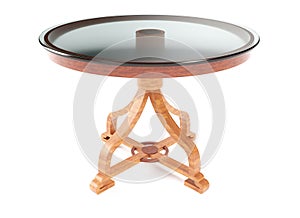 Modern galss table isolated on a white background 3d render