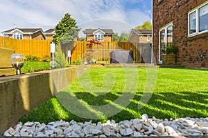 Modern garden with a new Planted Lawn