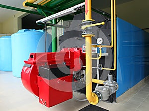 Modern gas boiler room