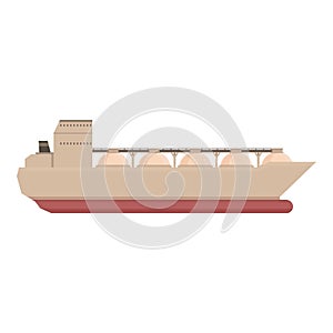 Modern gas carrier ship icon cartoon vector. Sea vessel