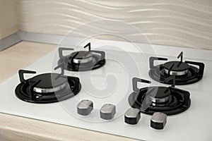 Modern gas cooktop. Kitchen appliance