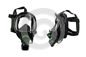 Modern gas mask on a white background