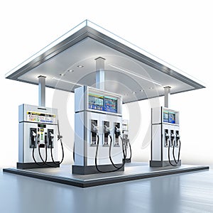 Modern Gas Station Pumps