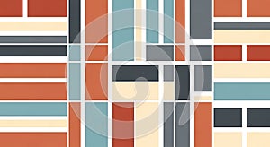Modern Geometric Abstract Pattern with Retro Color Blocks