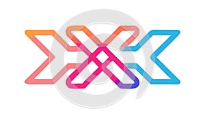 Modern geometric arrows, dynamic abstract symbol, vector design Generative AI