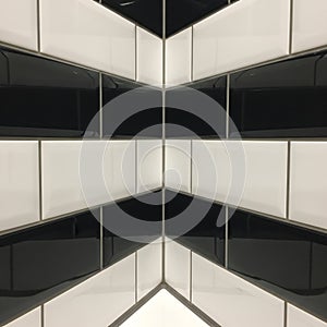 Modern Geometric Black and White Tile Pattern
