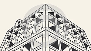 Modern Geometric Building Architecture Vector, vector design Generative AI