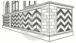 Modern Geometric Building Facade Pattern Vector, vector design Generative AI