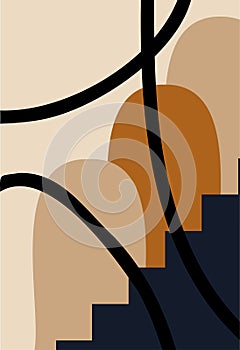 Modern geometric compositions and shapes. Abstract modern background.